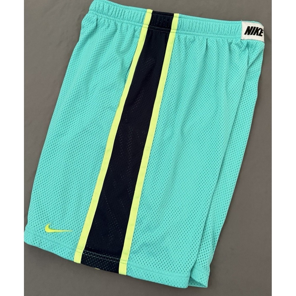 Nike Shorts Men's Large Green Mesh Lined Basketball Pockets Drawstring Training